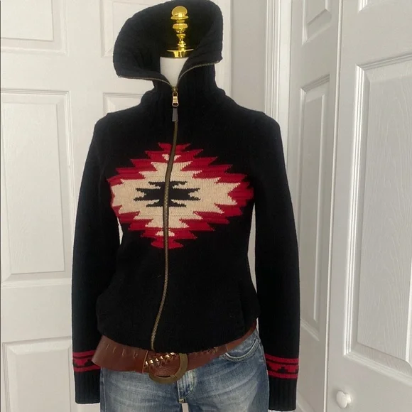 LRL Lauren Jeans Co. Lambs Wool Zip-Up Sweater - Picture 2 of 7